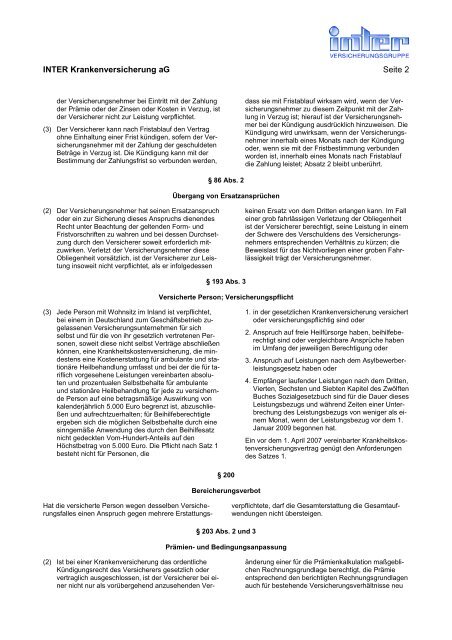 Produktinformationsblatt (Â§4 VVG-InfoV) - Inter