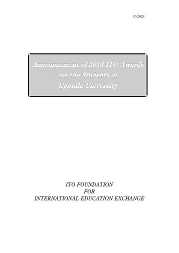 ITO FOUNDATION FOR INTERNATIONAL EDUCATION EXCHANGE