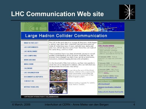 LHC Communication Web site - Interactions.org