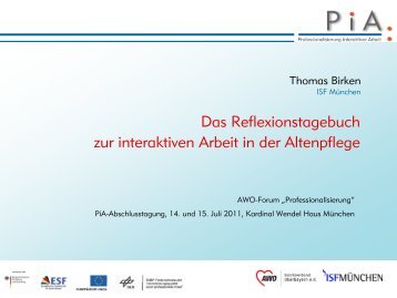 Das Reflexionstagebuch zur interaktiven Arbeit in der Altenpflege