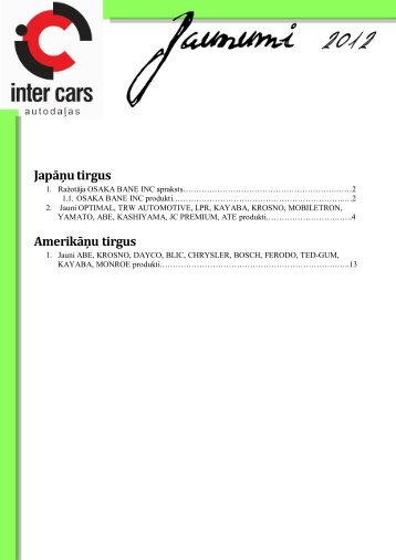 JapÄÅu tirgus - Inter Cars SA