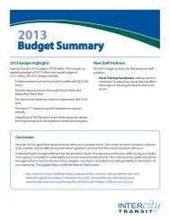 Budget Summary 2013 - Intercity Transit