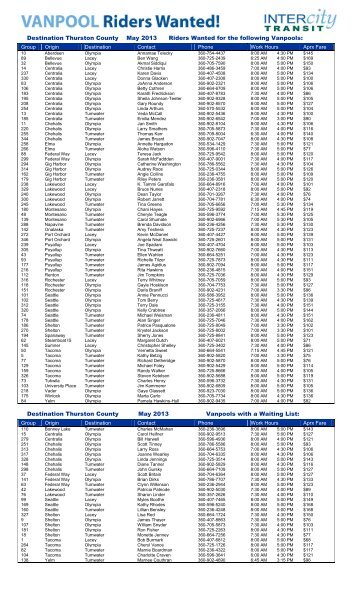 Destination Thurston County May 2013 Riders ... - Intercity Transit