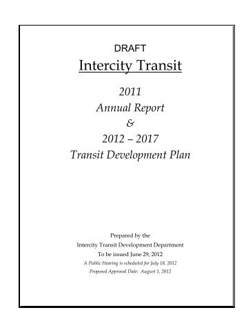 Transit Development Plan - Intercity Transit