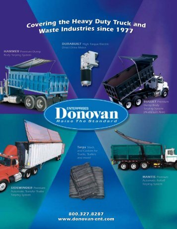 Donovan Enterprises is the world's leading manufacturer of tarps