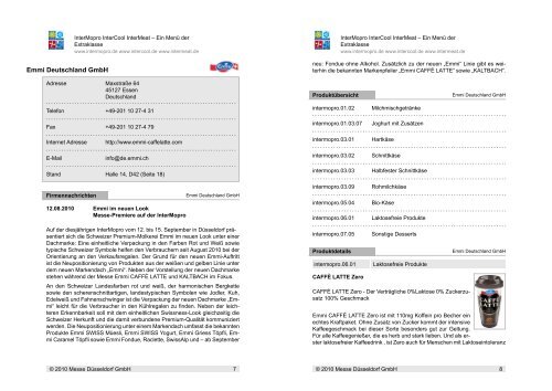 PersÃ¶nlicher Messeplan fÃ¼r: Auswahlkriterien: - InterCool