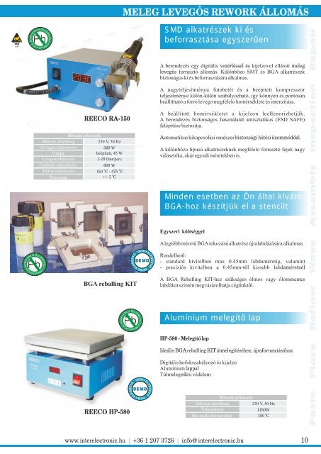 termékek az elektronikai ipar számára - InterElectronic Hungary