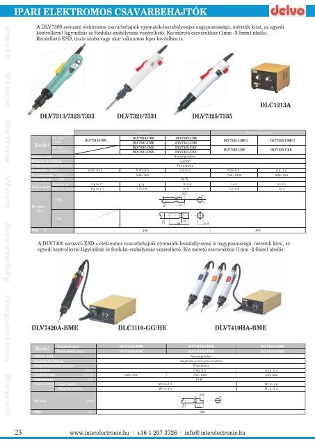 termékek az elektronikai ipar számára - InterElectronic Hungary