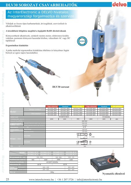 termékek az elektronikai ipar számára - InterElectronic Hungary