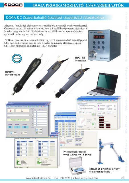 termékek az elektronikai ipar számára - InterElectronic Hungary