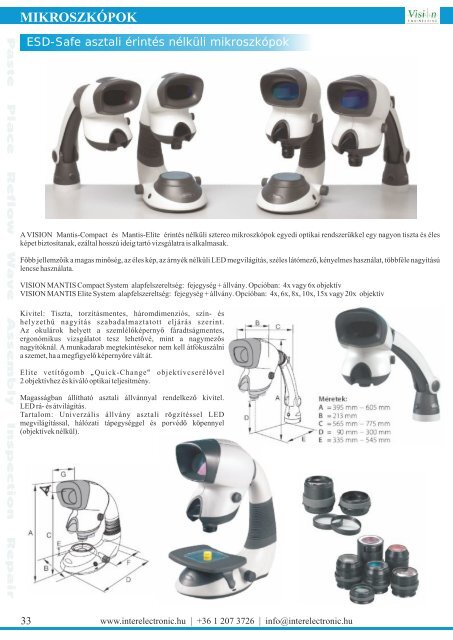 termékek az elektronikai ipar számára - InterElectronic Hungary