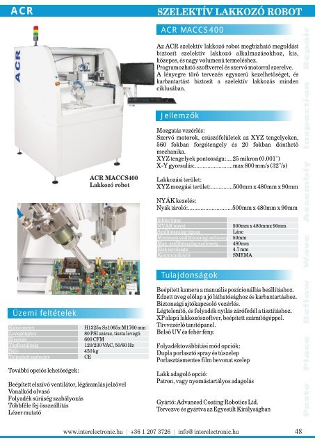 termékek az elektronikai ipar számára - InterElectronic Hungary