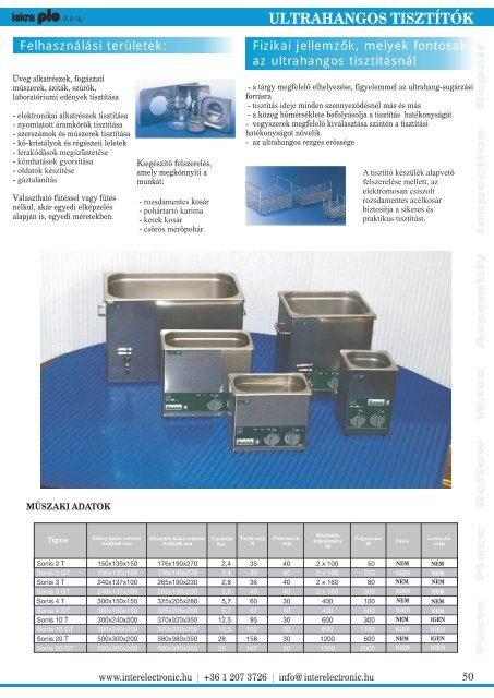 termékek az elektronikai ipar számára - InterElectronic Hungary