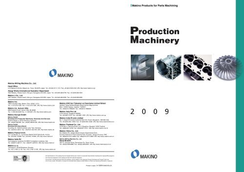 Makino Products for Parts Machining - Interempresas