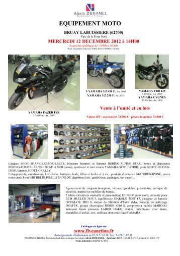 FIVE AUCTION BETHUNE Pub Moniteur MOTO - Interencheres