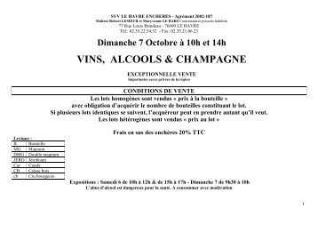 VINS, ALCOOLS & CHAMPAGNE - Interencheres