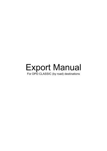 Export Manual - DPD