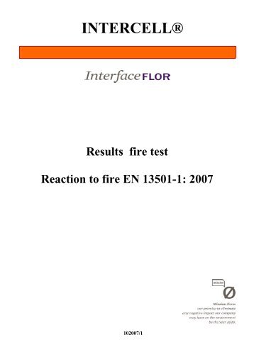 Reaction to fire classification report following - Interface