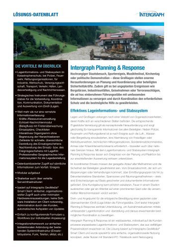 Intergraph Planning & Response (Flyer)