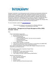 Job description – Management and Project ... - Intergraph