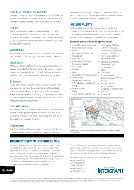 geomedia® smarT clienT kommunal - Intergraph