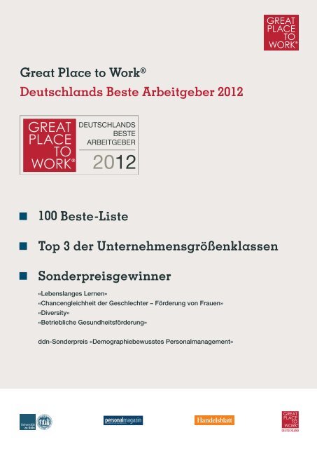 Great Place to WorkÂ® Deutschlands Beste Arbeitgeber 2012 - mib ...