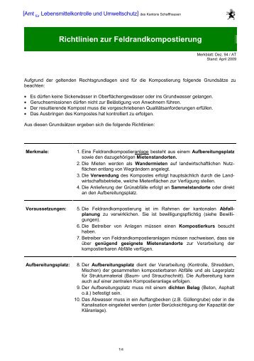 Richtlinie Feldrandkompostierung