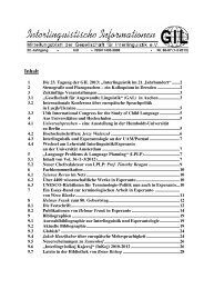 1 Die 23. Tagung der GIL 2013 - Gesellschaft fÃ¼r Interlinguistik