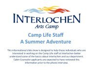 Cabin Life Staff - Interlochen Center for the Arts