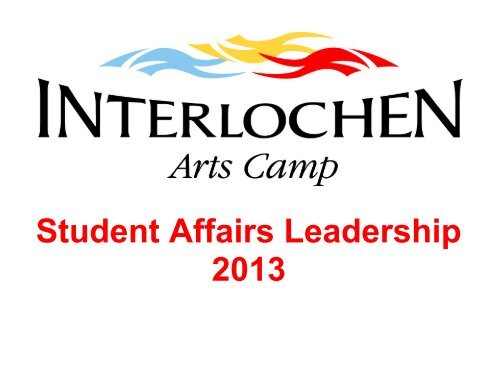 Student Affairs Leadership 2013.pdf - Interlochen Center for the Arts