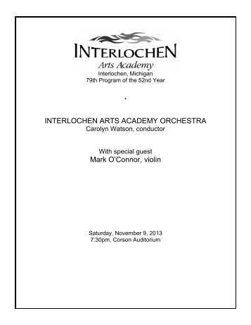 79 PAS Orchestra w Mark O'Connor 11-9 - Interlochen Center for the ...
