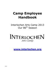Camp Employee Handbook 2013.pdf - Interlochen Center for the Arts