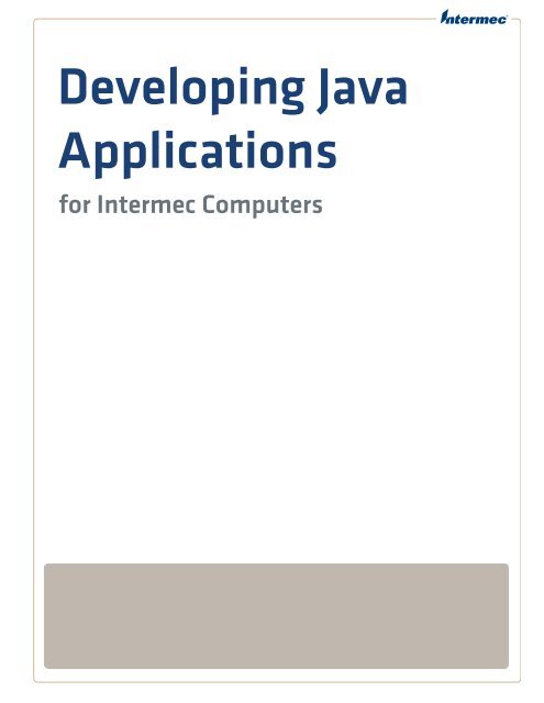 Developing Java Applications For Intermec Computers