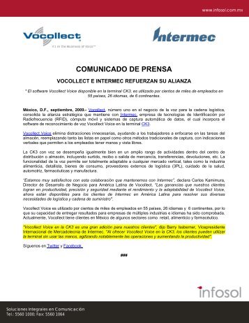 0BCOMUNICADO DE PRENSA - Intermec