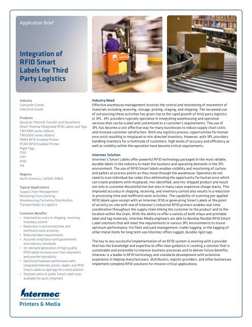 Integration of RFID Smart Labels for Third Party Logistics - Intermec