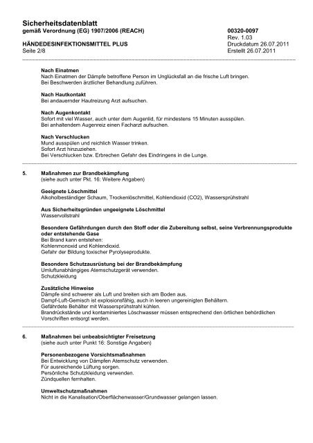 Sicherheitsdatenblatt (91/155 EWG) - Intermed Service