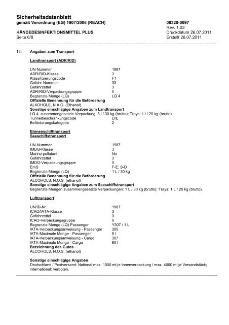 Sicherheitsdatenblatt (91/155 EWG) - Intermed Service