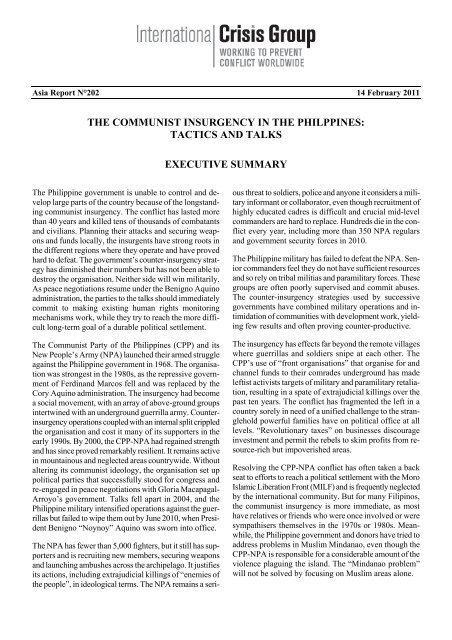 202 the communist insurgency in the philippines tactics and talks