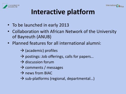 BIAC project presentation - International Office