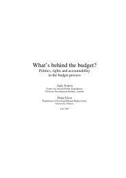 Politics, Rights and Accountability in the Budget Process