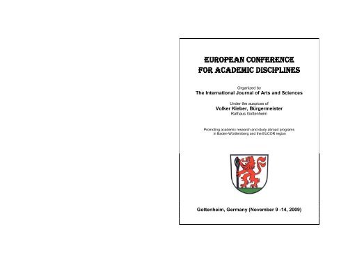 european conference for academic disciplines - International ...