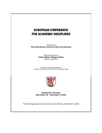 european conference for academic disciplines - International ...