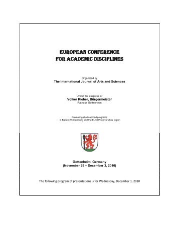 european conference for academic disciplines - International ...