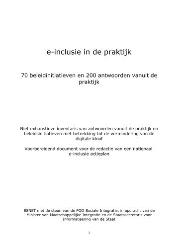 e-inclusie in de praktijk - Observatorium van de Rechten op het ...