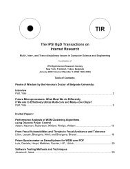 The IPSI BgD Transactions on Internet Research - Welcome