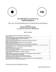 The IPSI BgD Transactions on Internet Research - Welcome