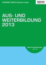 AUS- UND WEITERBILDUNG - Internet World Business