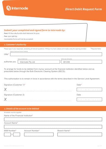 debit form request Direct  Debit Form House Finance Lion  Collection
