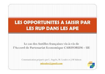 Intervention de Mme Murielle LESALES - Interreg-caraibes.org