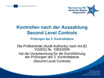 Second Level Controls - Prüfungen der 2 ... - Interreg-Nordsee